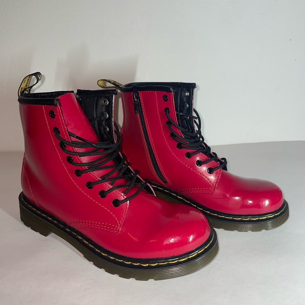 Red Lace-Up Boots